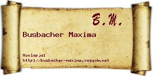 Busbacher Maxima névjegykártya